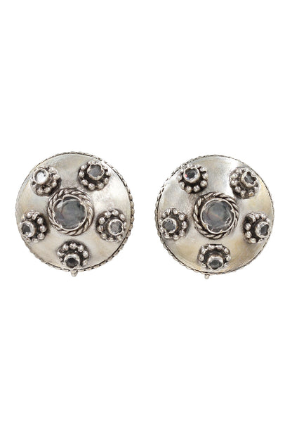 Silver Hydro Boho Bloom Studs 