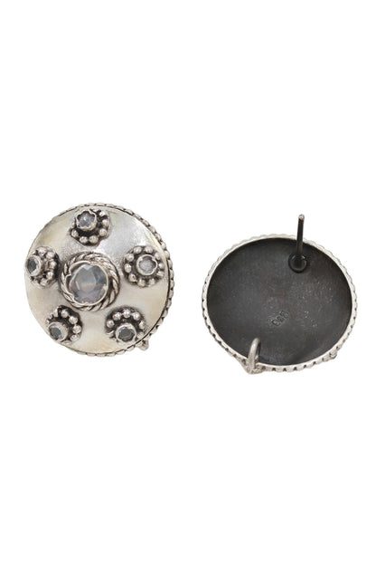 Silver Hydro Boho Bloom Studs 