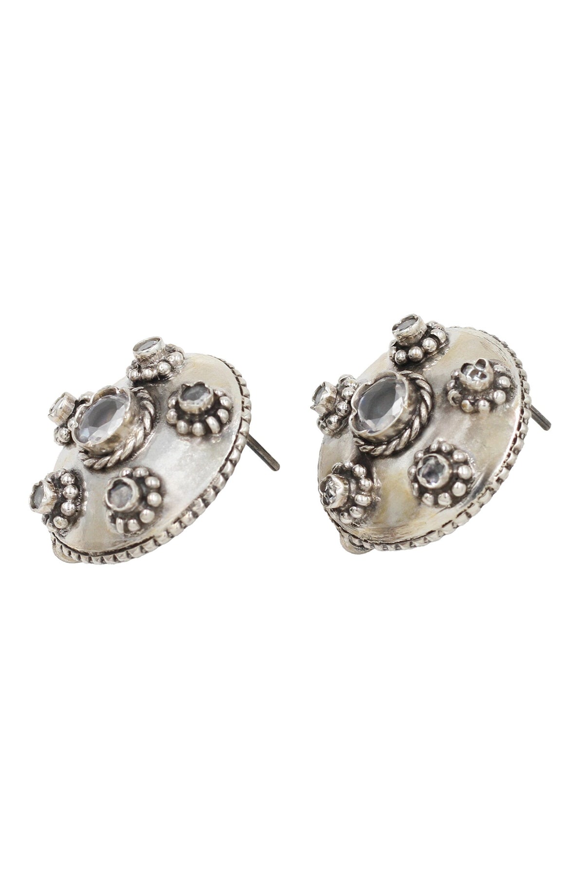 Silver Hydro Boho Bloom Studs 