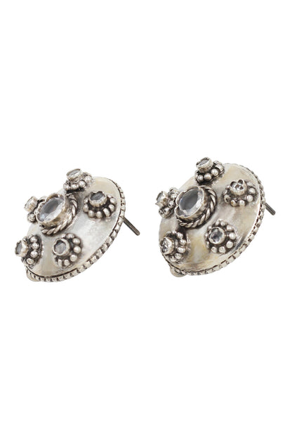 Silver Hydro Boho Bloom Studs 