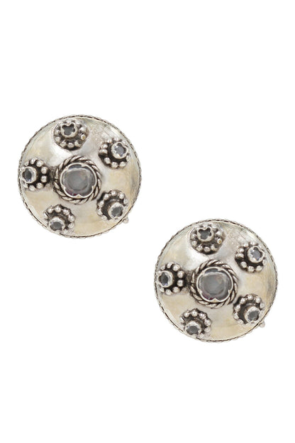 Silver Hydro Boho Bloom Studs 