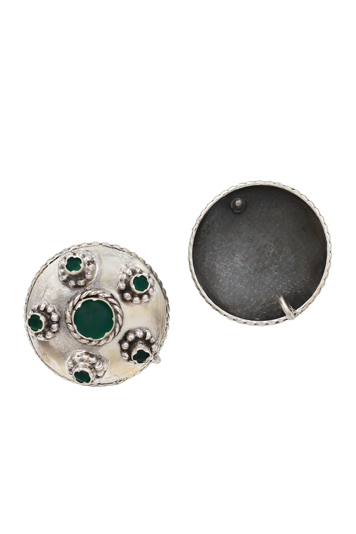Boho Floret Silver Stud Earrings 
