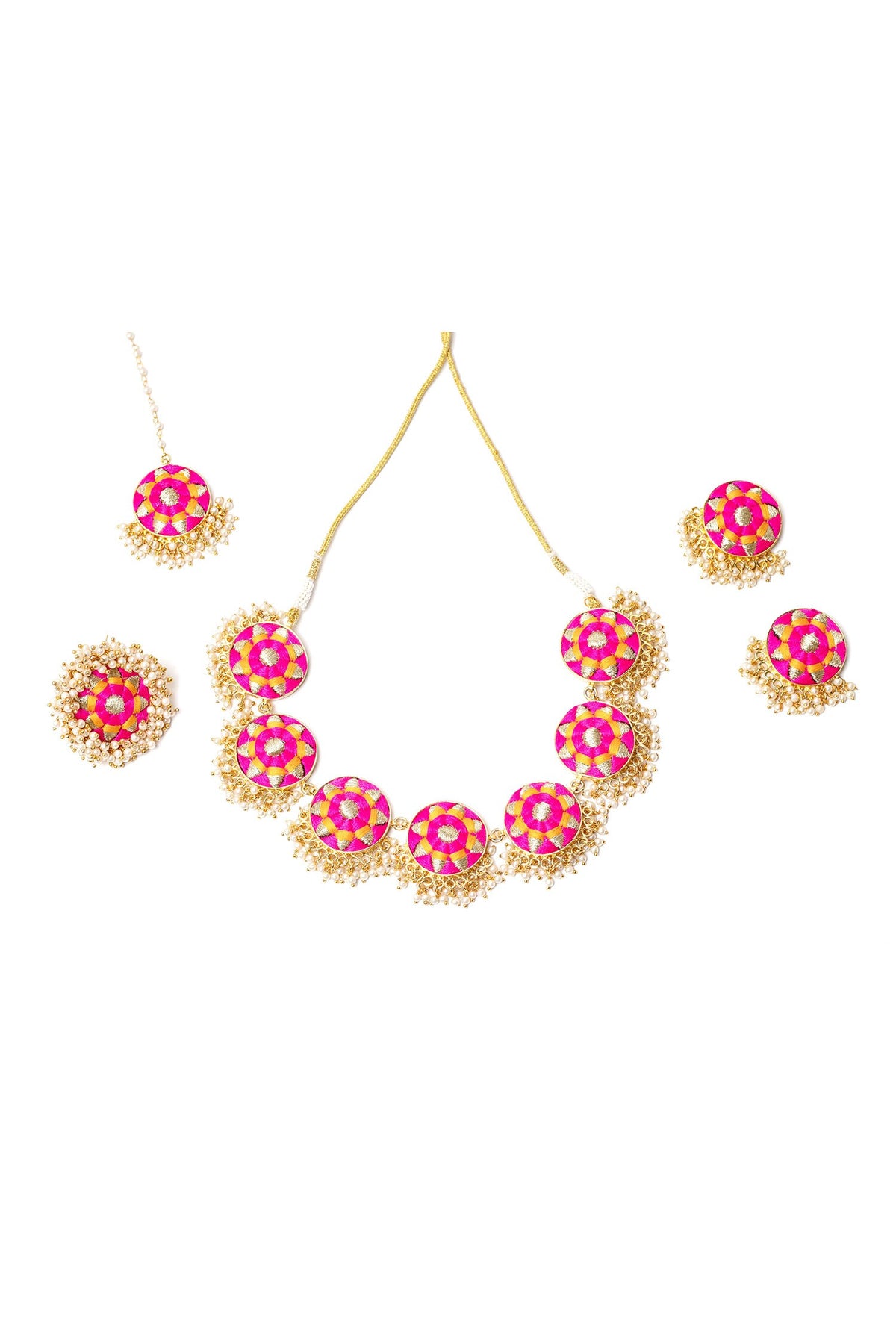 Thread Embroidered Choker Set 