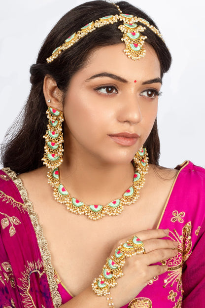 Gold Plated Scalloped Hand Harness 