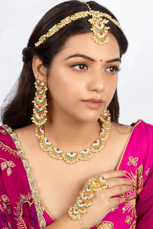 Gold Plated Scalloped Hand Harness 