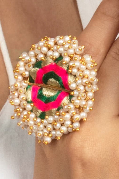 Pearl Tasselled Designer Ring 