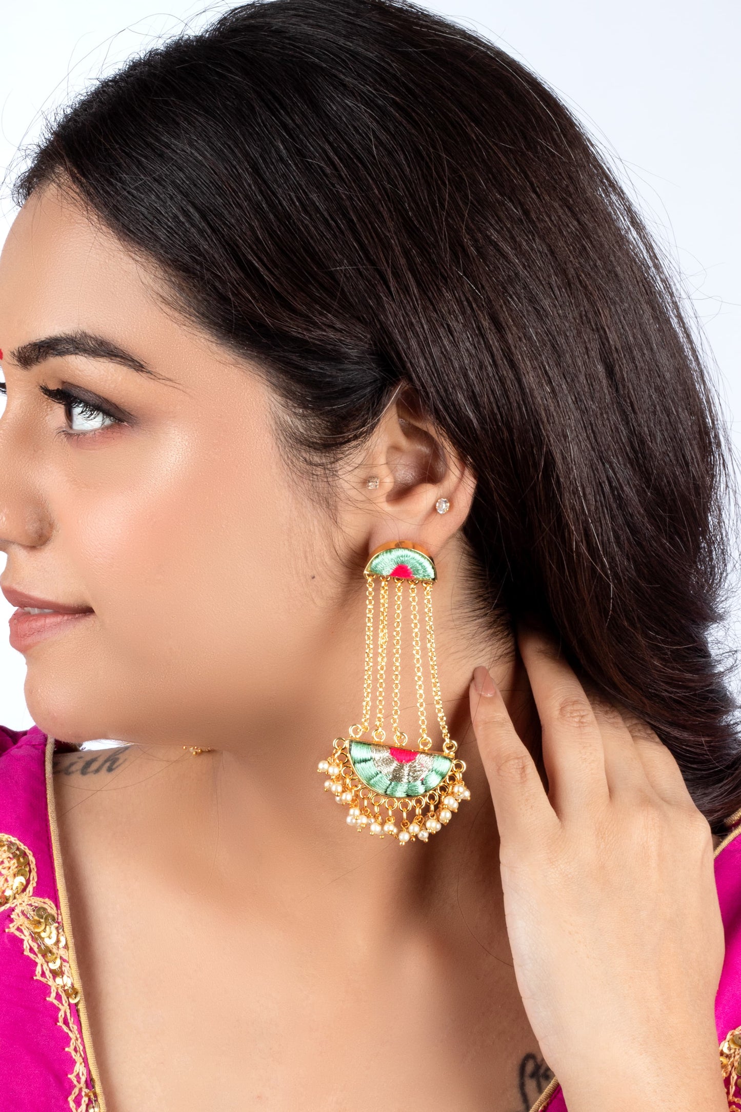 Mandala Tassel Cascade Earrings 