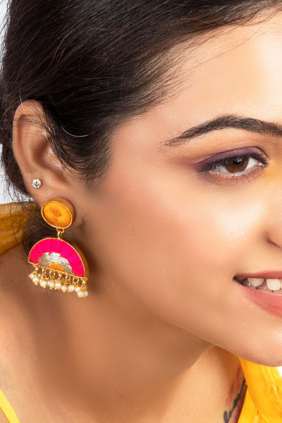 Crescent Bloom Drop Earrings 