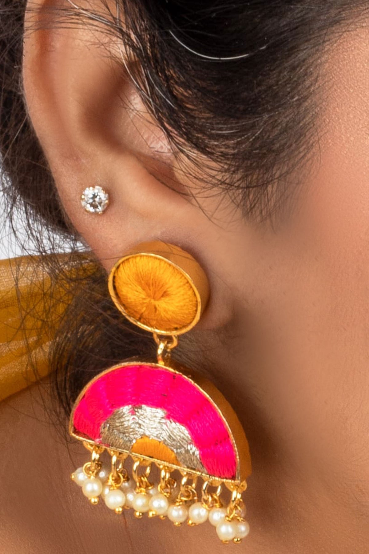 Crescent Bloom Drop Earrings 
