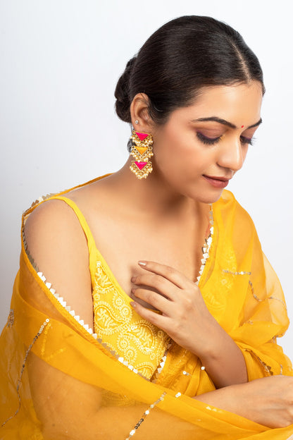Peppy Petal Thread & Pearl Danglers 