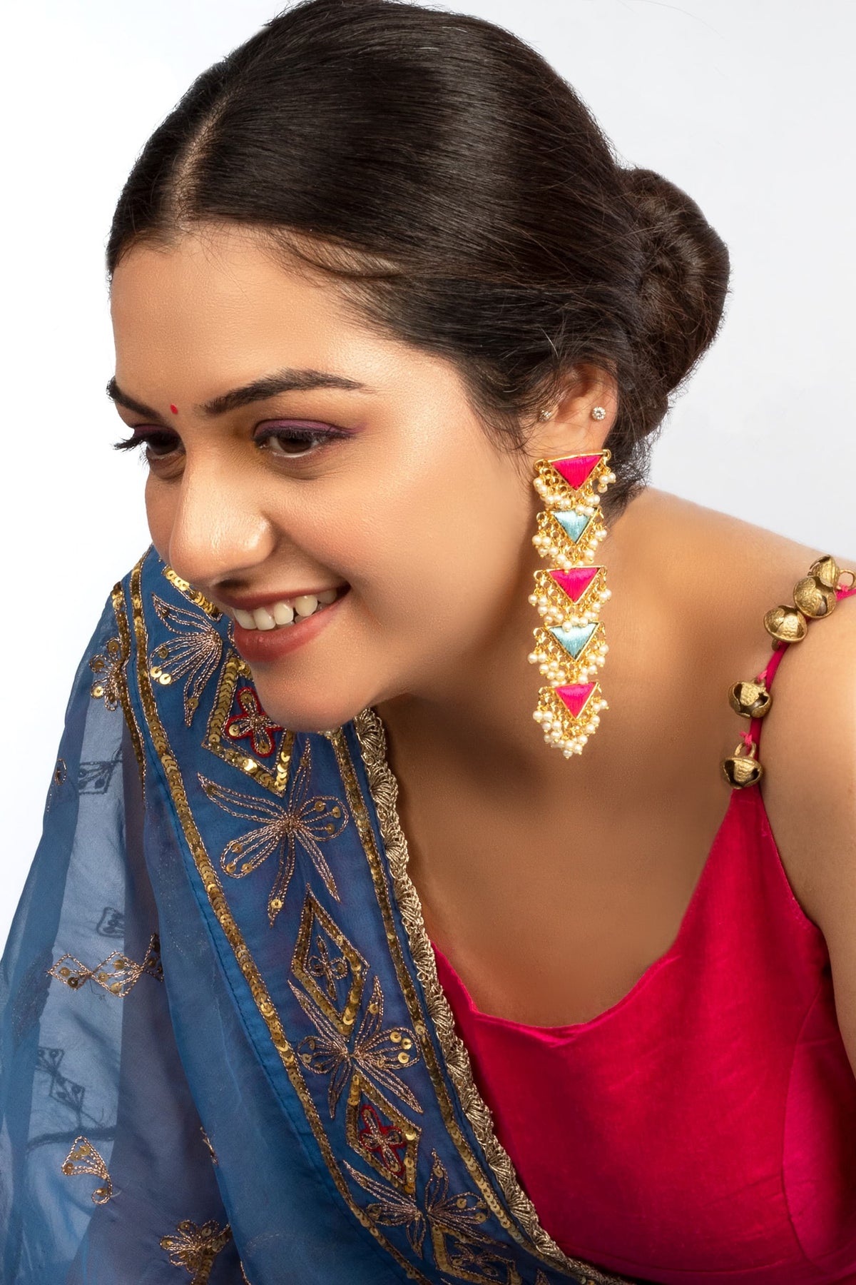 22kt Gold Plated Prism Breeze Drop Earrings 