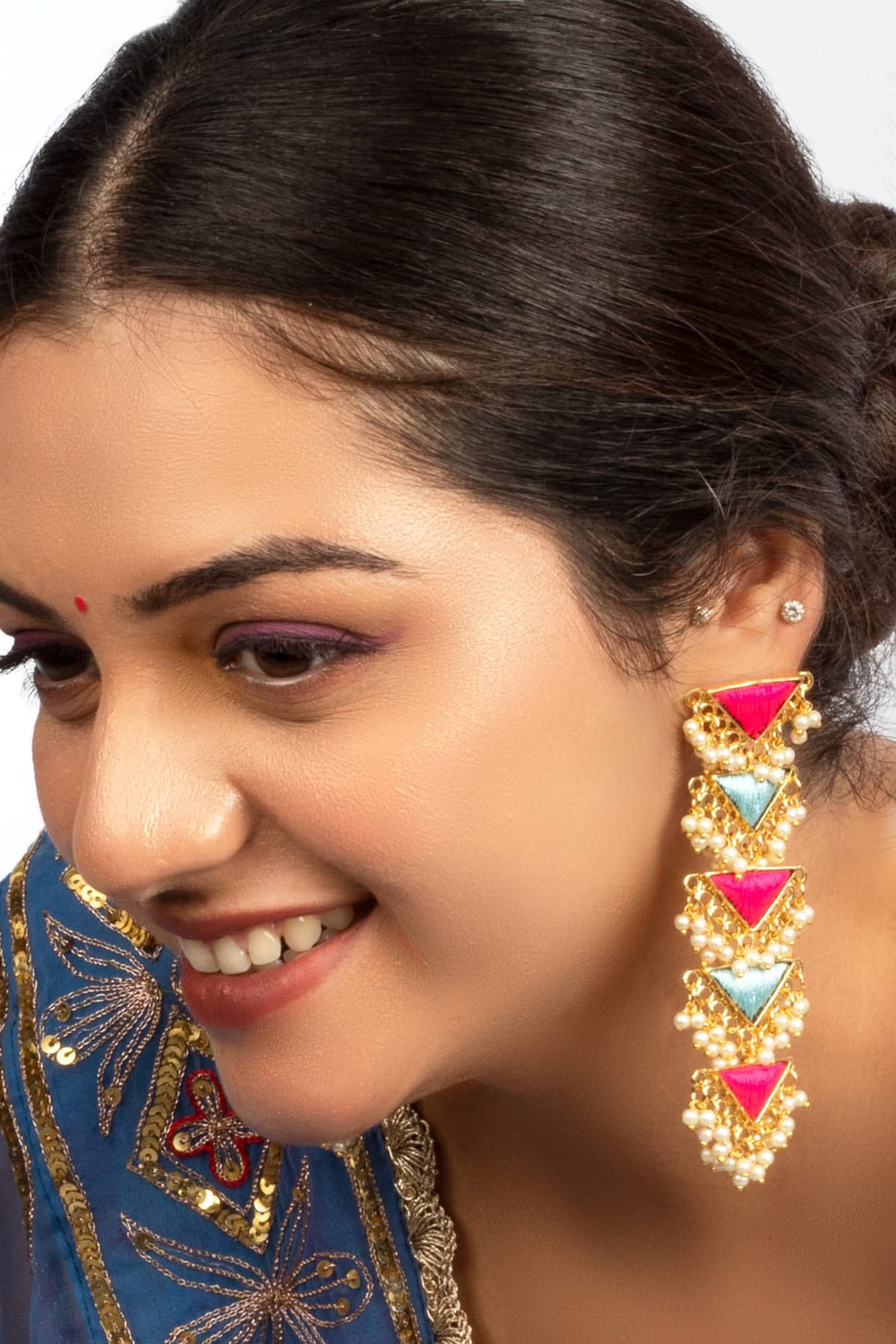 22kt Gold Plated Prism Breeze Drop Earrings 