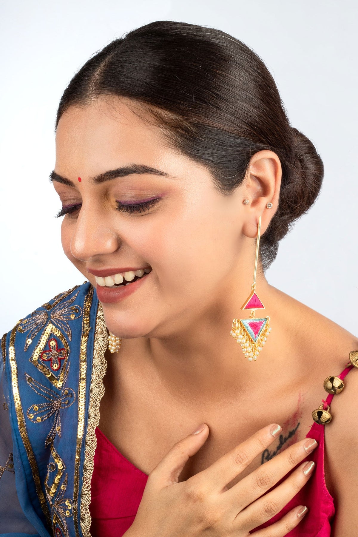 Dew Prism Thread & Pearl Danglers 