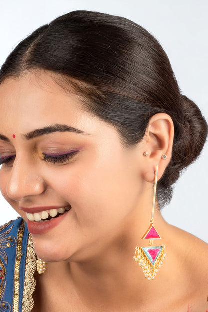 Dew Prism Thread & Pearl Danglers 