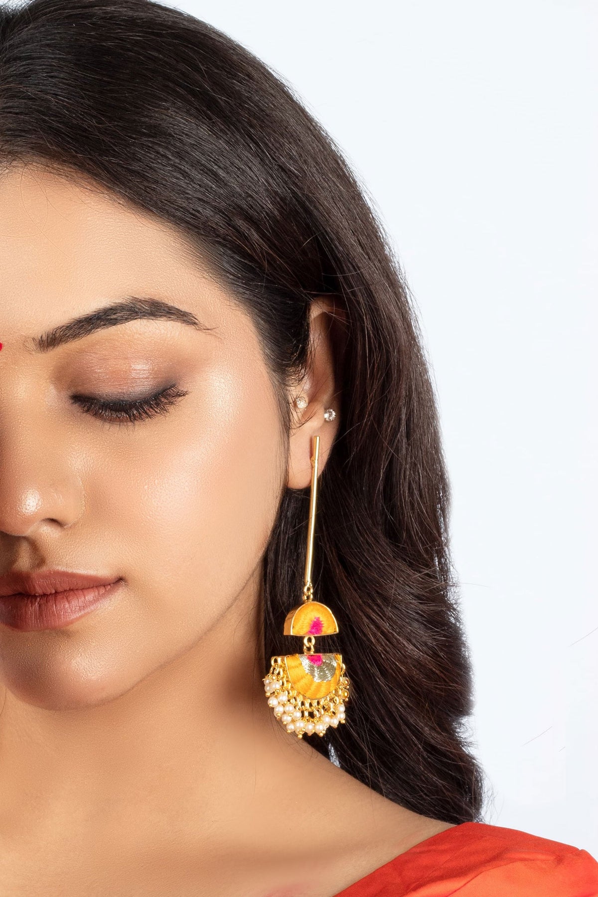 Sunshine Bloom Thread & Pearl Danglers 