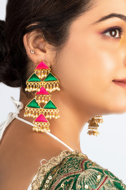 Triangle Shaped Dangler Earrings 