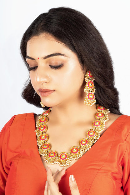 Thread Embroidered Necklace Set 