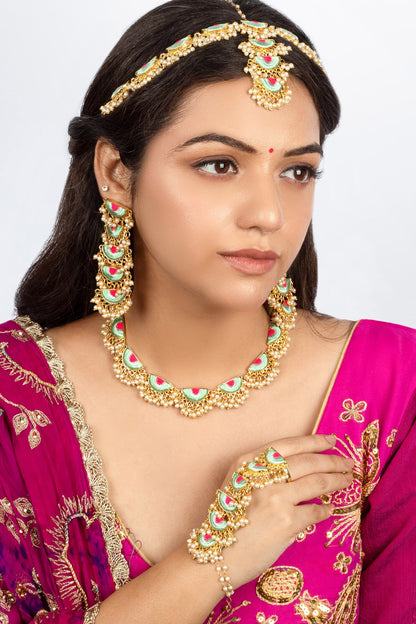 Thread Embroidered Choker Set 