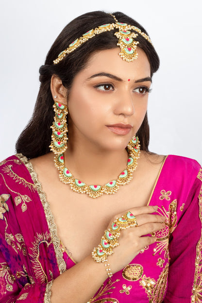 Thread Embroidered Choker Set 