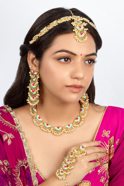 Thread Embroidered Choker Set 