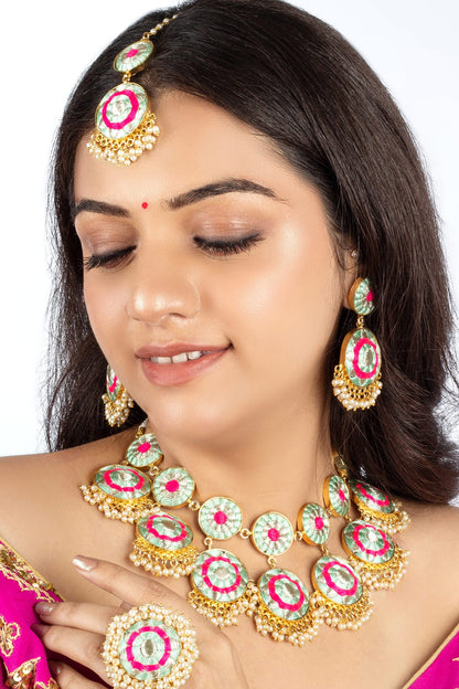 Blossom Pearl Embroidered Jewellery Set 