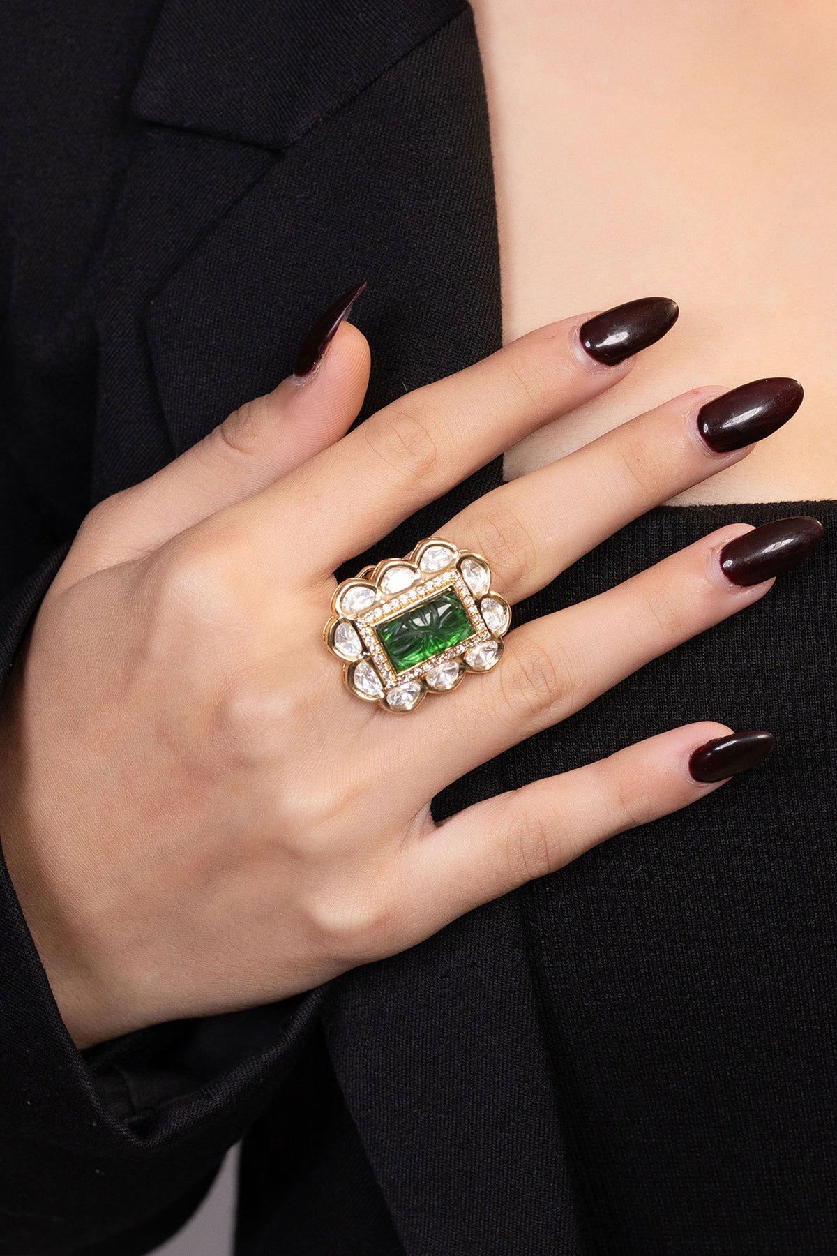 Kundan Studded Adjustable Ring 