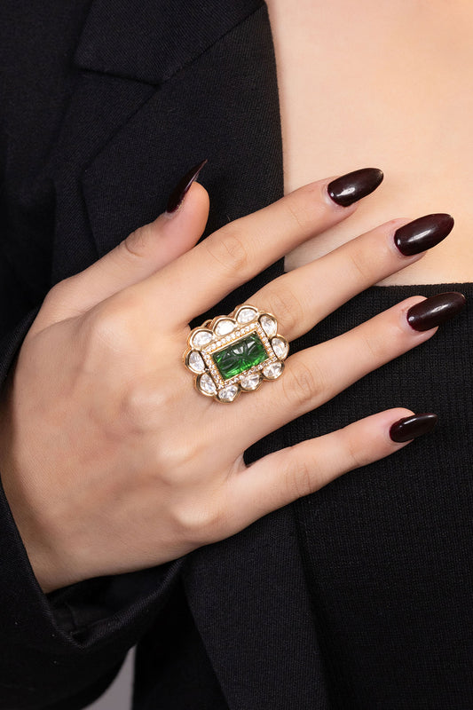 Kundan Studded Adjustable Ring 