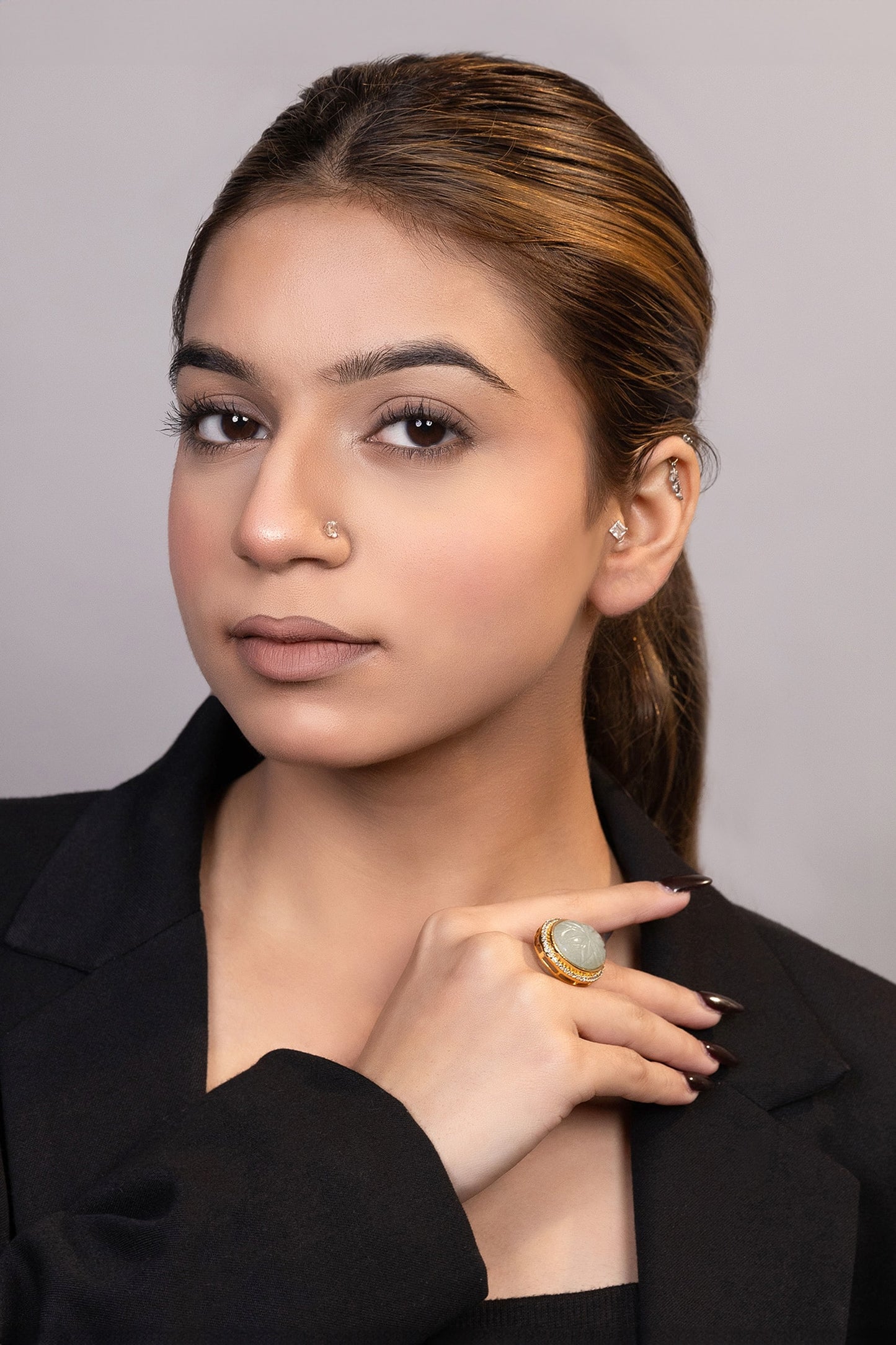 Kundan Bead Embellished Adjustable Ring 