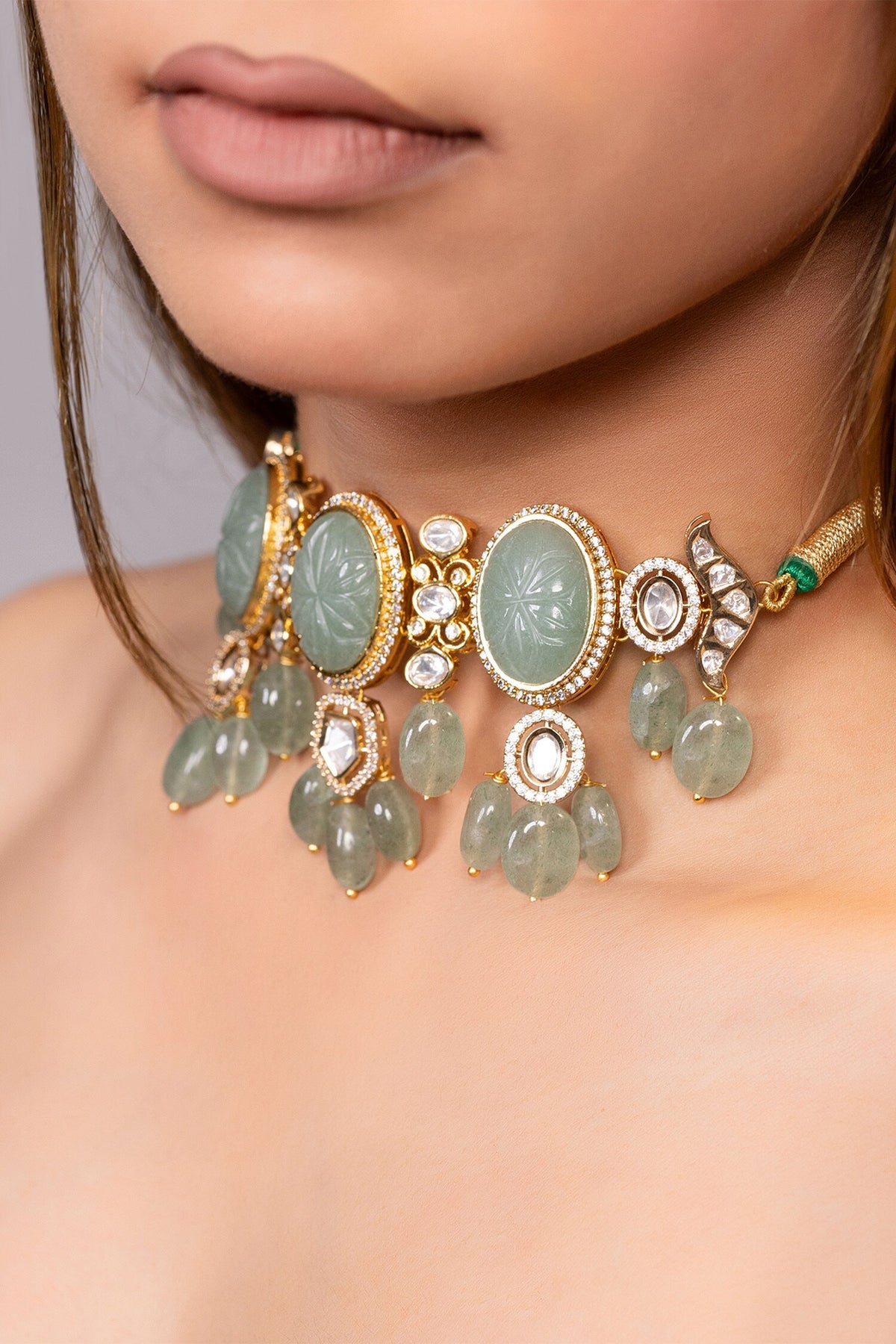 Kundan & Bead Embellished Choker Necklace 