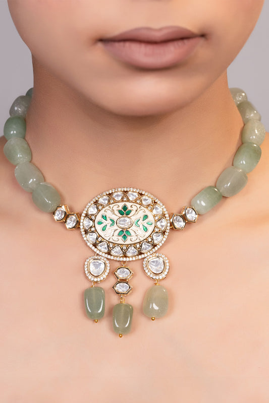 Kundan Bead Pendant Necklace 
