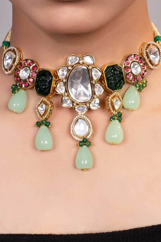 Kundan & Bead Choker Necklace 