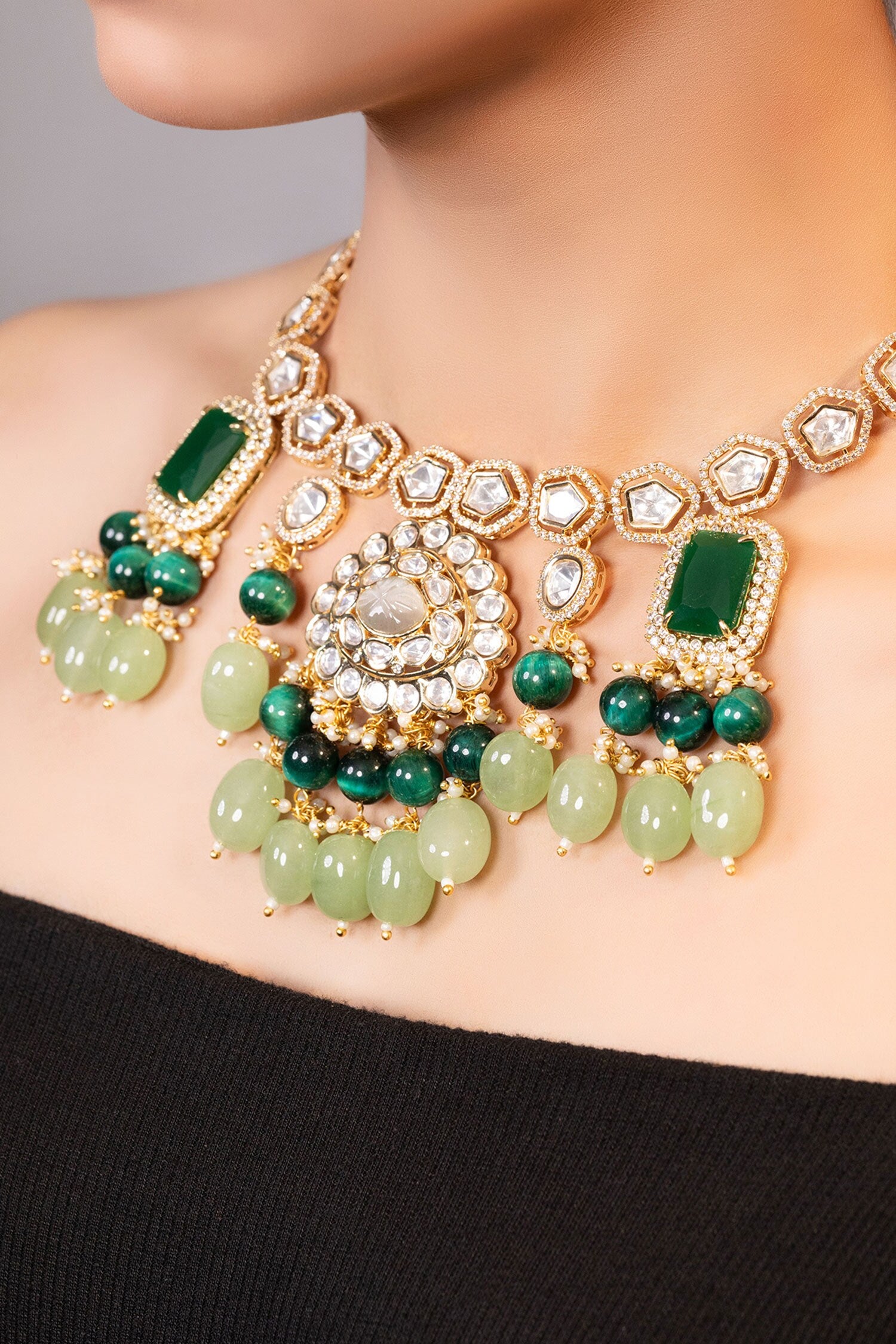 Kundan & Bead Embellished Necklace 