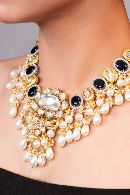 Kundan & Bead Studded Choker Necklace 