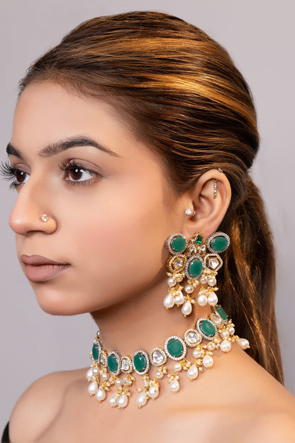 Kundan & Bead Embellished Necklace Set 