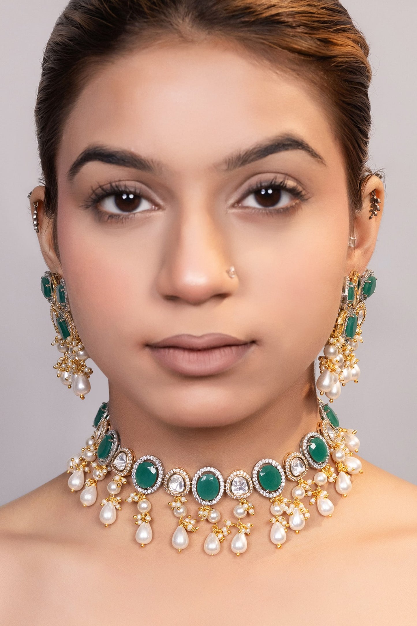 Kundan & Bead Embellished Necklace Set 