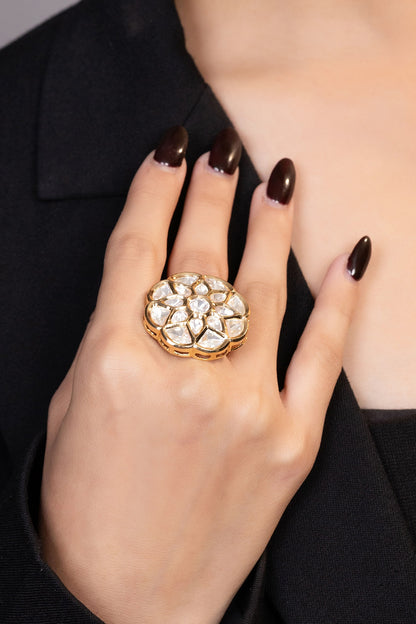 Kundan Studded Adjustable Ring 
