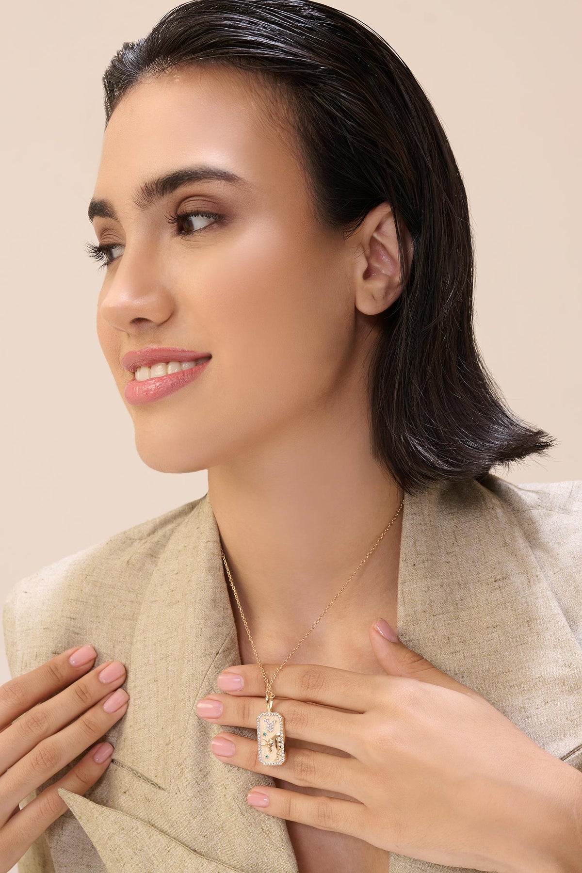 Taurus Zodiac Carved Pendant Necklace 