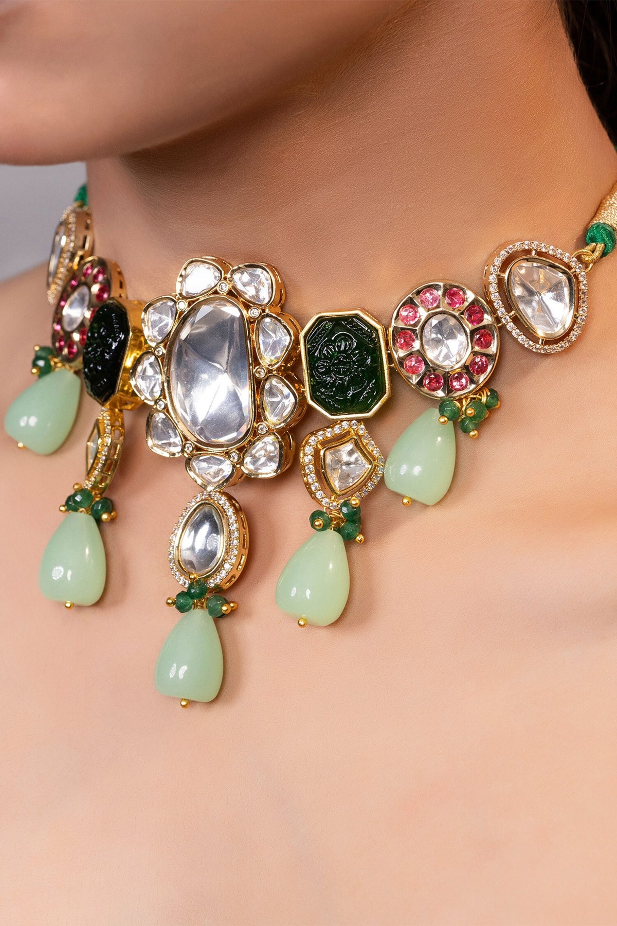 Kundan & Bead Choker Necklace 