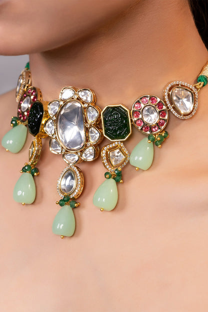 Kundan & Bead Choker Necklace 