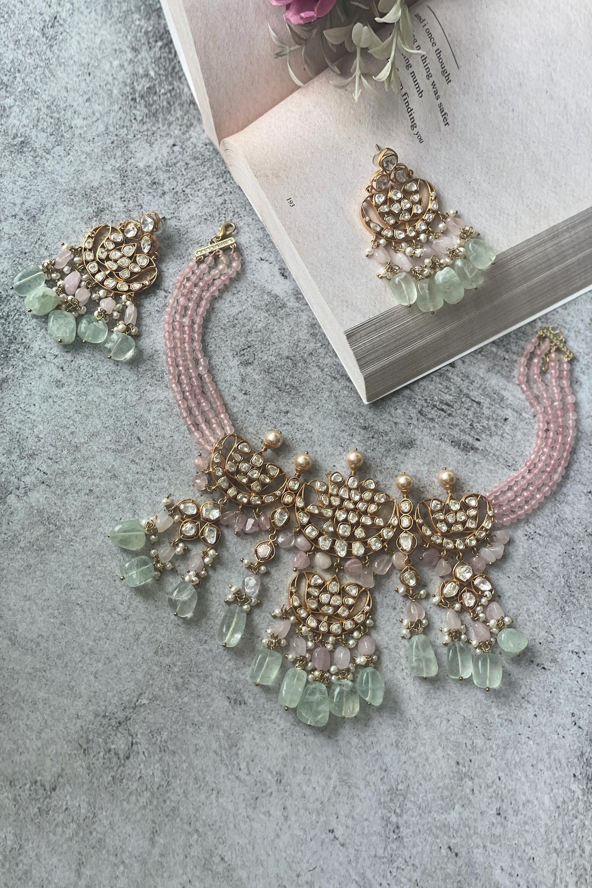 Kundan Bead Designer Necklace Set 