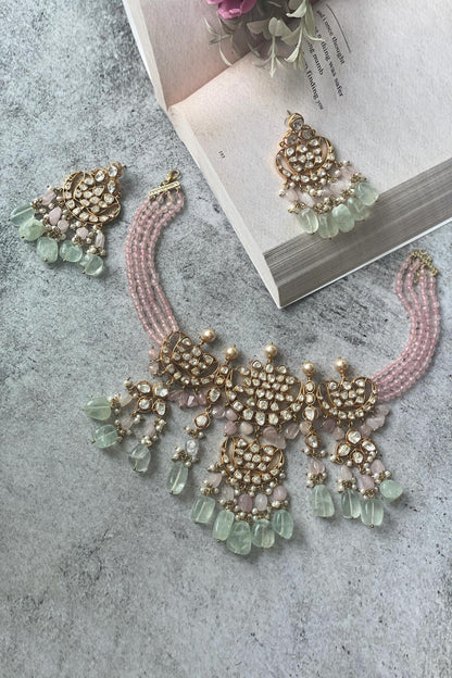 Kundan Bead Designer Necklace Set 