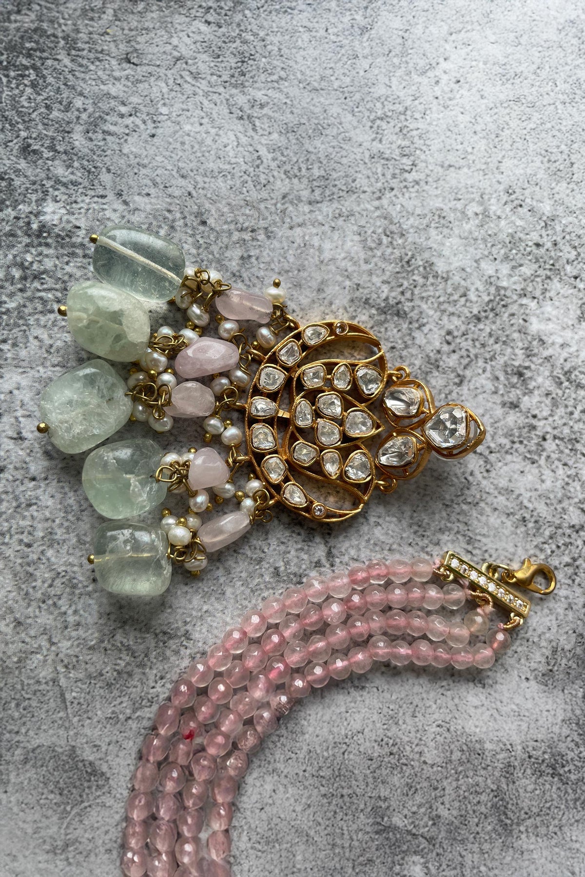 Kundan Bead Designer Necklace Set 