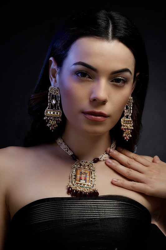Kundan Embellished Long Earrings 