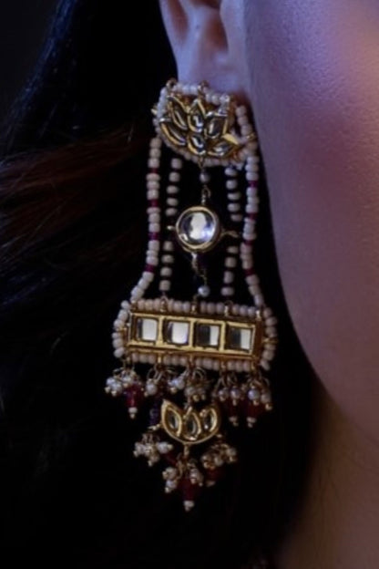 Kundan Embellished Long Earrings 