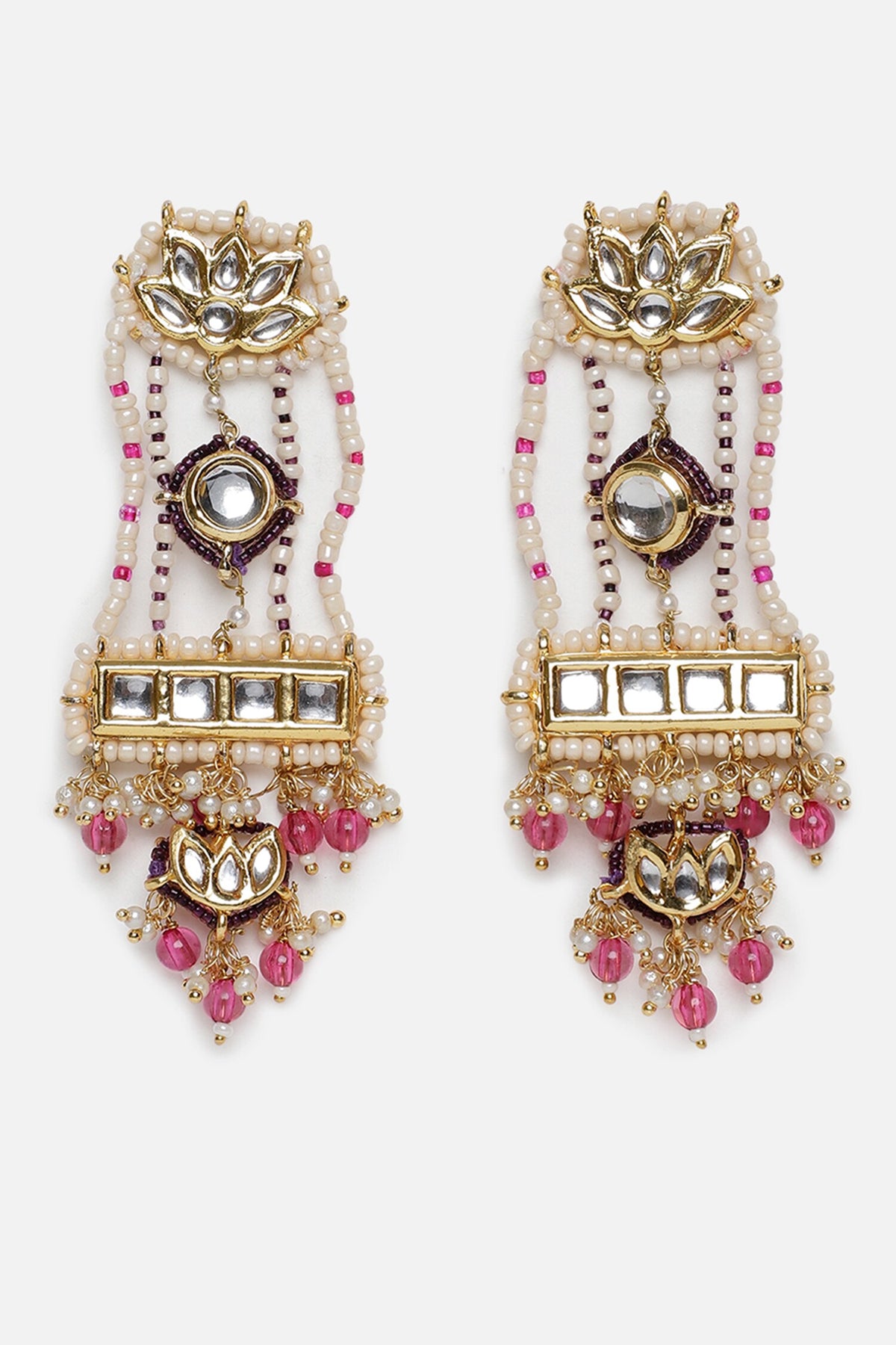 Kundan Embellished Long Earrings 