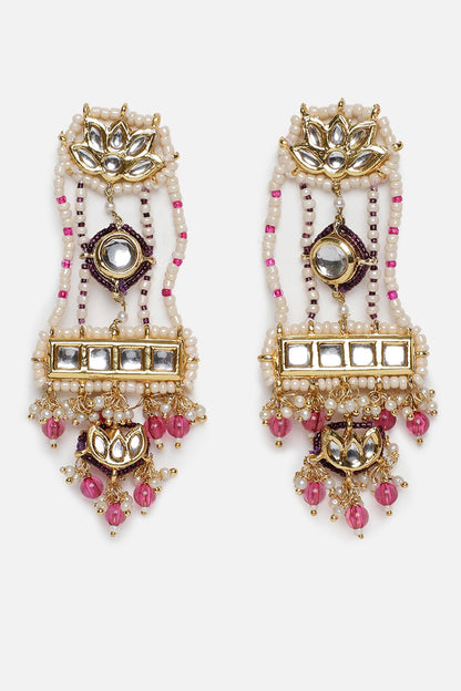 Kundan Embellished Long Earrings 