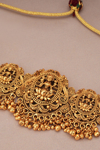Goddess Laxmi Motif Choker Set 