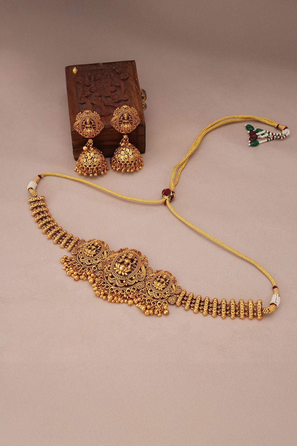 Goddess Laxmi Motif Choker Set 
