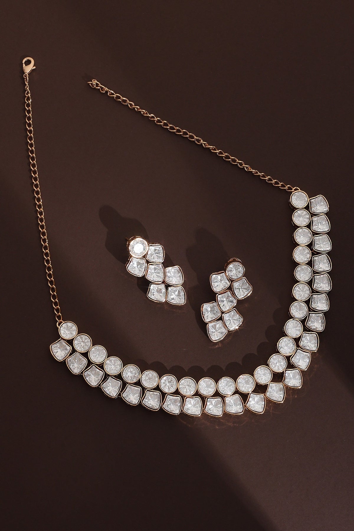 Polki Embellished Choker & Earring Set 