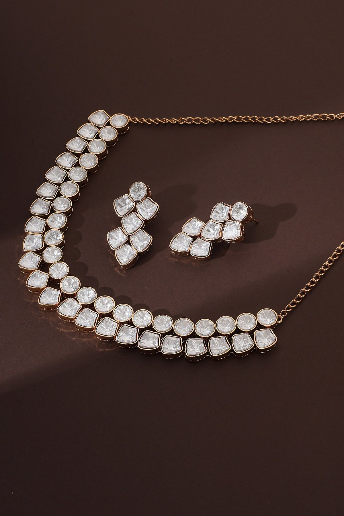 Polki Embellished Choker & Earring Set 
